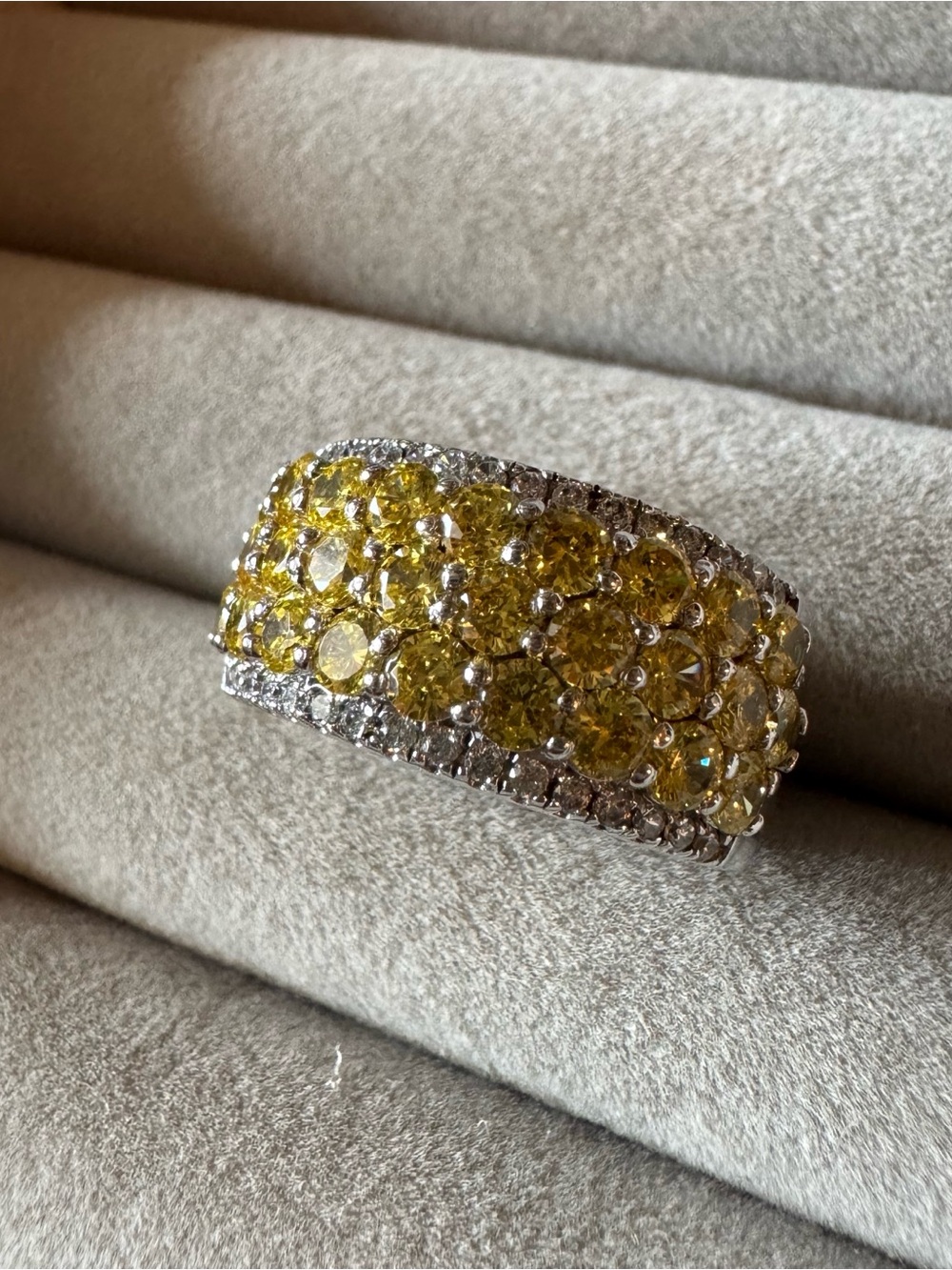 Bella Luce 6.21ctw Canary Yellow & White Diamond Simulant 925 Ring Size 9